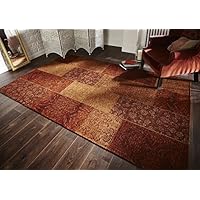 Rugs With Flair Manhattan - Alfombra/Tapete de diseño para salón, Comedor y más - Estilo Moderno Teracota 120 x 170cm