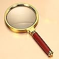 Cocomk Magnifying Glass 6X Magnification Magnifier Handheld For Science, Reading Book, Inspection. (6X Magnifier)