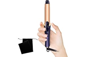 ATOPSKINS Mini Hair Curling Tongs, Travel Curling Tongs 25Mm, Small Curling Tongs for Short Hair, Hair Curler with 5 Adjustable Temperature from 120-200℃, Curling Tongs for All Styler, Double Voltage