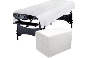 EQIVEI Lot de 100 Drap Jetable Table Massage, 100 x 200 cm Drap Non Tissé, Draps Jetables Pour Massage Spa Beauté, Drap de Lit Jetable Anti Salissure (100)