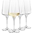 Krosno Infinity White Wine Glasses, 380 ml, Set of 4, Handcrafted Glass, Elegant and Timeless Design, Ideal for White Wine and Spritzers, Made in Europe