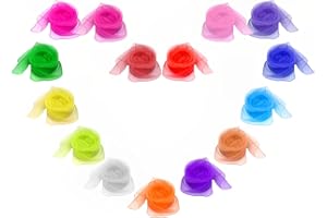 KOMINZZ 15PCS Sensory Scarves Children Dance Juggling Scarf Chiffon Fabric Baby Sensory Toys Coloured Scarves Square Silk Dance Scarves for Gymnastics Rhythm Movement Magic Performance Props 60 x 60cm