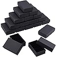 KBNIAN 24Pcs Cardboard Jewelry Box, Jewellery Gift Box Kraft Paper Jewelry Packaging Box with Lid Rectangle Jewelry Organizer Holder for Necklace Bracelet Ring Gifts Display- (Black)