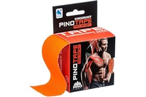 Pinotape Pro Sport ® – oryginalny produkt – taśma kinezjologiczna, różne kolory i wzory 5 cm x 5 m – wyjątkowo przyjazna dla skóry – kinezjologia – taśma fizjoterapeutyczna (pomarańczowa)