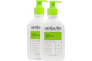 AmLactin Daily Moisturizing Body Lotion Twin Pack, (2) 224 g flaskor | Tvåpack 12 % mjölksyra kroppslotion exfolierar och återfuktar torr hud för mjukare, lenare daglig hydrering.