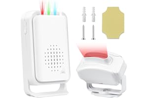 NineLeaf Outdoor Motion Detectors, Outdoor Motion Sensor Alarm, Dog Cat Doorbell, IP64 Waterproof Store Welcome Door Bell Chime, Radar Infrared Driveway Alarm for Shop Store Office Home Mailbox Garage