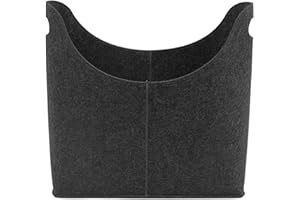 PUERHUACI Cesta Porta Legna,Portalegna,1 Pezzi Borsa portalegna per Camino in Feltro,Borsa in Feltro per Legna da Ardere Cesto in Legno Esto in Feltro Porta Legna con Manici Rinforzati