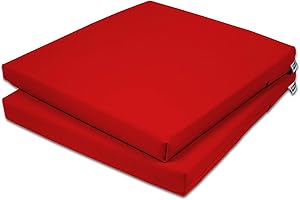 ‎ROLLMAYER Rollmayer 2er Set Stuhlkissen Stuhlauflage Sitzkissen Sitzpolster Auflage für Stühle in Haus und Garten Kollektion Vivid (Rot 12, 40x40x4cm)
