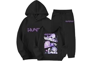 DASHADAO 2PCS Kpop Cartoon Hunters Printing Costume Kids Hoodie and Joggers,K Pop Costume Girls Hoodies and Sweatpants Huntrix Huntr/X Hip Hop Streetwear Oversized Fashion Sports Hooded Sweatshirts Tracksuits