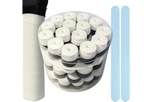 JAVIAL 10/30 Overgrips Padel Blanco Grip Padel Absorbente + Protector Pala de Padel Transparente - Empuñadura para Mejorar Agarre en Raqueta y Palas - Grips Accesorios Pádel - Cinta Padel Gripping Adherente