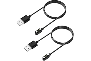 TiMOVO Charger Compatible with YAMAY SW021 ID205U/ID205S/ID205L/ID216/SW021/SW025/SW023/Uwatch 3/Uwatch Ufit,[2Pcs] Magnetic USB Charging Power Cable Cord 3.3ft, Black