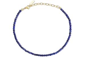 COAI Tobillera de Mujer con Cristales Naturales, Tobillera Fina para Mujer con Cierre Ajustable