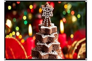 Richer-R Projector Screen,Rear Projection Screen 60-100 Inch Portable Foldable Non-crease Projector Curtain Screen 4:3 for Outdoor Camping Movie Open-air Cinema,White(100in)