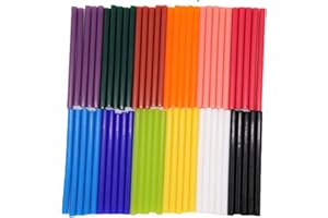 HTRUIYATY Bâton de Colle Chaude,12 couleurs 60PCS Mini Colored Hot Glue Gun Sticks for DIY Art Craft, Christmas Gift, Home General Repair, Holiday Ornament (0,28 in * 3,9 in) (multicolore)