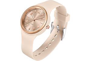 GBB Women's Quartz Watch Soft Silicone Strap Ladies Watches Analog Quartz Watches with Luminous Easy-Read Dial Fashion Wrist Watch for Students Women Men Unisex