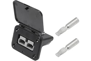 HSUPEZ Telaio da incasso da 120 A, con copertura, compatibile con connettori Anderson, spina Anderson, telaio da incasso, per auto, camper, moto, barca, impianti solari