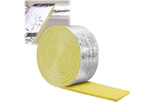 GENERICO Isolante in Lana di Vetro per Tubi, Rotolo di 10M, Isolamento Termico e Acustico, Fibra di Vetro (1 pezzo)