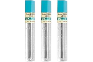 Pentel Super Hi-Polymer Refill Leads for Automatic/Mechanical Pencils - 0.7mm - Grade 2B - Pack of 3 Tubes (36 Leads)