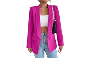 LIAOPUFUS Donna Blazer Slim Fit Maniche Lunghe Tuta con Risvolto Giacca da Ufficio Business con Tasche e Vari Colori Stile Casual Classico