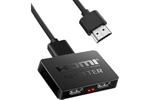 NEWCARE HDMI Splitter 1 in 2 out, HDMI splitter for Dual Monitors support same screen, hdmi 2 way sPlitter, 2 Port HDm-i splitter for Full HD HDTV Blu-ray DVD, Fire Stick