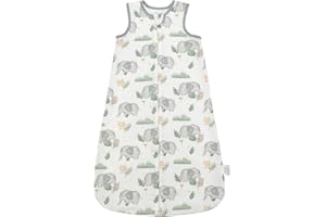 SIMYJOY ENJOY THE SIMPLICITY SIMYJOY Baby Sleeping Bag 1.0 TOG Bamboo Newborn Sleeping Bag 0-6 Months, Soft Sleeping Bag for Baby with 2-Way Zipper，Elephant