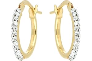 DEL PIA SRL Boucles d'oreilles en or 18 carats, rondes avec Swarovski