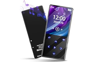 KOVCDVI 64GB MP3 Players mit Bluetooth MP3 Player mit Lautsprecher Eingebautes 2,4 Zoll Display FM-Radio Recorder E-Book Wecker Unterstützung von bis zu 128GB TF-Karte für das Laufen auf Reisen
