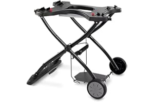 ‎WEBER Weber Rollwagen/Für Gasgrills der Q-Serie, Klappbares Design mit Rädern, Integrierter Tragegriff, 16,5 x 75,5 x 71,5 cm (eingeklappt), 63,5 x 53,5 x 71,5 cm (ausgeklappt)
