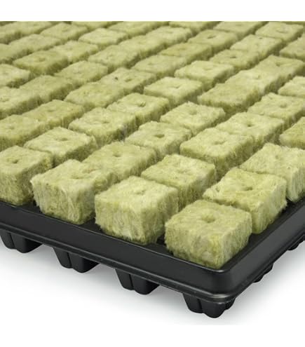 Lot De 60 Cubes De Laine De Roche Hydroponique - Dimensions 2x2,7 Cm, Pour Semis, Boutures Et Culture Hors Sol