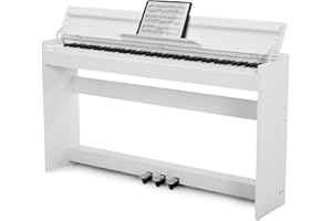MUSTAR Digital Piano 88 Weighted Keys for Beginners, Full-Size 88 Key Piano Keyboard Semi Weighted, Electric Piano Keyboard 88 Keys with 3 Pedals, USB/MIDI, Wireless Connection (White)