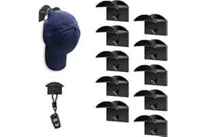 FuninCrea 10 Crochet à Chapeau, Capuchon en Caoutchouc Sans Perçage Support pour Chapeaux Porte Murale Armoire Armoire PorteArmoire Porte Chapea pour le Stockage des Chapeaux (Noir)