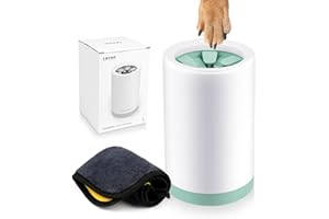 Aomig Myjka do łap średnich psów, przenośna myjka łap z wyjmowanym silikonowym ręcznikiem i włosiem, czyści łapy psa, zestaw do czyszczenia łap dla zwierząt domowych (zielony)