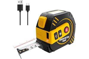 REVASRI Cinta métrica Digital, telémetro láser de 40 m y Cinta métrica de 5 m, Unidad de visualización Digital en Tiempo Real FT/M/IN y Modo Pitágoras Medición de Pitágoras/Distancia/área/Volumen