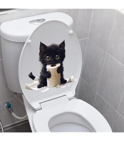 GORGECRAFT Autocollants Pour Abattant De Toilette Motif Chat