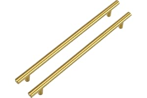 LONTAN Uchwyty kuchenne, 10 sztuk, 192 mm, rozstaw otworów, uchwyty do szafek kuchennych, złote uchwyty meblowe, uchwyty do szafy, złote uchwyty do szuflad, uchwyty do szafy, stal nierdzewna