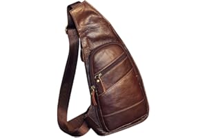 Xieben Sac à bandoulière vintage en cuir pour homme et femme