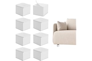 ZOFUN 8 Stück 2"/5 cm Möbelerhöhung aus Karbonstahl, Durchmesser 6 cm, Selbstklebend Betthöher, Tischerhöher, Sofaerhöher, Möbelfüße weiß für 20.000 lbs zu Betten Sofas, Quadrat Weiß