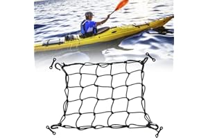 ‎LYEAA LYEAA 38 x 38 cm Kajak-, Kanu-, Deck-, Cargo-Netz, Zurrhaken, strapazierfähiges Nylon, Gepäcknetz, Stretch, Bungee-Netz, Marine, Boot, DIY-Zubehör