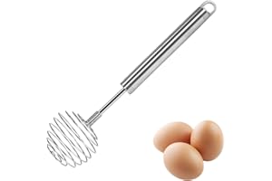 DZAY Fouets de Cuisine à Ressort Spirale, Batteur à Oeufs Manuel avec Poignée en Acier Inox, Fouet Patisserie Ballon Fouet Mousseur à Oeufs pour Mélanger Oeuf Crème Battre Ustensiles de Cuisine