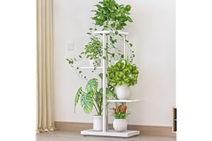 Lidzopas Soporte para Plantas de 4 Niveles para Interiores,Soporte Alto para Plantas de 53 cm,Estante Grande de Metal para Macetas de Flores, Estante de Exhibición de Múltiples Plantas de Flores