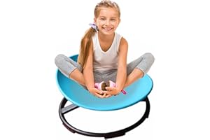 GFFTYX Kids Swivel Chair,Autism Sensory Toy Wobble Board for Kids, Sit and Spin Chair Training Body Coordination Sensory Balance Training Seat, Kid Spinning Carousel, Ages 3-12 (Color : Blue)