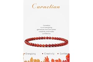 Uwiyo Bracelet Perle Ronde 4 mm, Bracelet Pierre Naturelle Élastique Bracelets Yoga pour Femme Filles pour Anniversaire, Fête des Mères, Noël