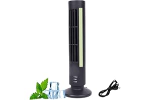 Hailmkont Portable Air Conditioning Cooling Fan, Quiet with 2 Speeds, Cooling Ace, Turmventilator mit Nachtlicht für Schlafzimmer, Leiser Mehrzweck-Standventilator für Schlafsäle, Reisen (Schwarz)