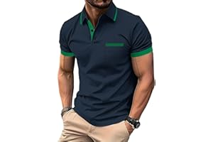 zitysport Polo Hombre Manga con Bolsillo en el Pecho Golf Polo Transpirable de Secado Rápido Poloshirt Deporte Hombre Slim Fit Tshirt Verano Camisa Hombre