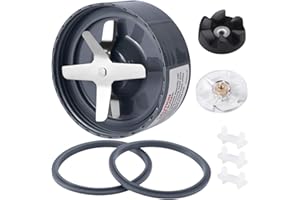 MEET JUICE 8 piezas de repuesto para licuadora, cuchillas extractoras para NutriBullet 600 W 900 W, incluye junta amortiguadora y engranaje