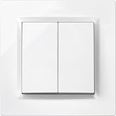SIMON 10 SWITCH DOUBLE SWITCH 230V WHITE | Easy installation, includes frame, lid and mechanism. Suitable for indoor use IP20