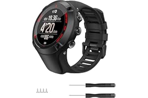 MoKo Strap Compatible with Suunto Ambit 1/2/2S/2R/3/3 Sport/3 Run/3 Peak, Soft Silicone Adjustable Replacement Watch Band Wristband, Black