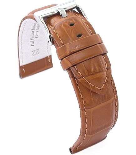 Bracelet De Montre En Cuir Véritable Crocodile Italien Rouge 12 Mm - Neuf Avec étiquettes
