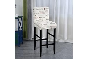 FANSU Barhocker Stuhlhusse Elastisch, Küchen hochstühle bezug Bar Stuhlbezüge mit Rückenlehne, Pub Counter Sitzbezug für Esszimmerstuhl, kurzen Drehstuhl (Buchstabe Zahl,4 Stück)