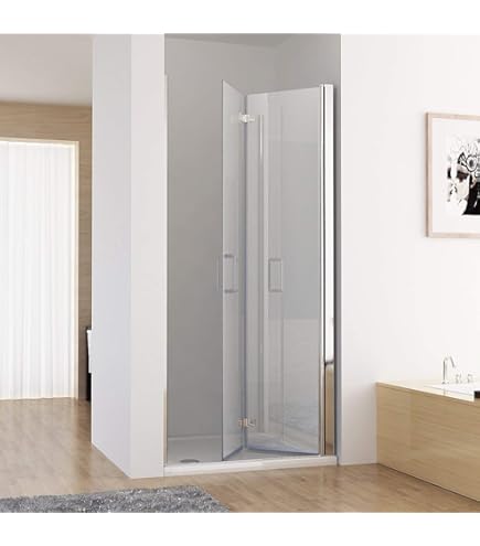 Doporro Duschtür 100x190cm ESG-Sicherheitsglas - Falttür Für Duschkabine Mit Easy-Clean